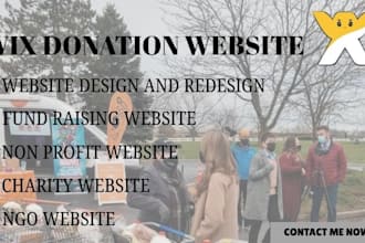 do non profit donation website for fund raising support on wix