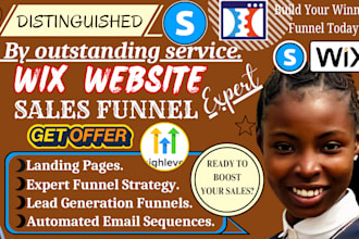design wix one page website, gohighlevel landing page, wix sales funnnel