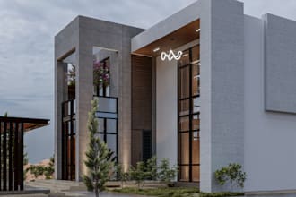 turn old properties to modern house elevation,villa in 3ds max vray, minimalism