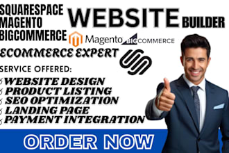 build customize squarespace magento bigcommerce website design landing page