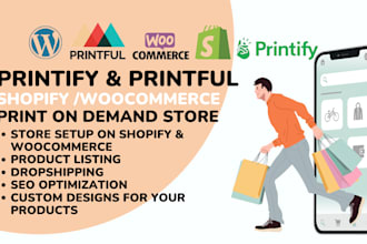 setup shopify etsy print on demand store printfulprintify pod dropshipping store