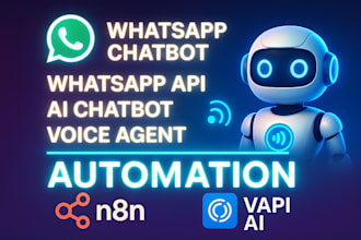 whatsapp chatbot, whatsapp api, ai chatbot ,voice agent, n8n ,vapi ai automation