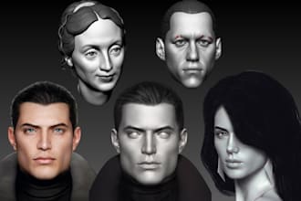 3d bust model 3d head sculpt 3d face 3d character model 3d miniature 3d print