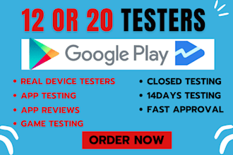 app test android app with 12 or 20 app tester real device android app testers