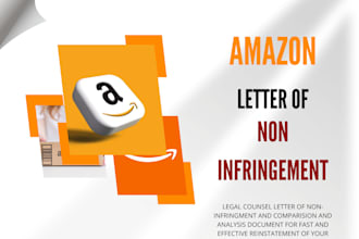 write a letter of non infringement to reinstate your amazon listings, asin