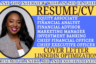 craft ats optimized financial analyst, investment banker, hr manager resume, cv