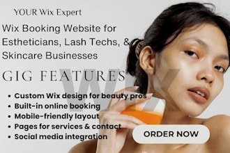 create wix booking website for estheticians, lash techs, and skincare businesses