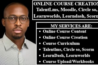 create course content for wordpress lms, learnworld, scorm, talentlms, learndash