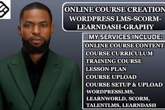 create course content for wordpress lms, learnworld, scorm, talentlms, learndash