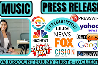 write a top level, professional press release for your music