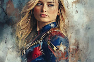 draw superhero and friendship portrait