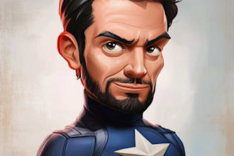 superhero caricature portrait, superhero cartoon portrait