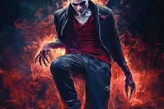 make a fantasy horror character art with amazing quality