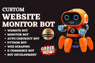 build website bot, auto checkout bot livestreaming bot, youtube bot, monitor bot