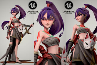 do 3d character modeling 3d model stylized 3d game character for unreal engine