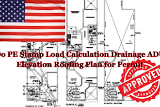 do pe stamp load calculation drainage adu elevation roofing plan for permit