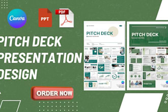 design minimalist pitch decks, startup presentations, investment proposals