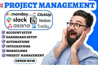do clickup monday CRM automation trello notion asana slack project management