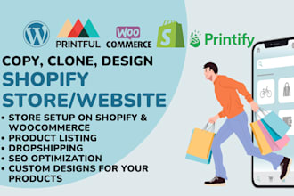 clone, copy, revamp, design, redesign shopify store  shopify woocommerce website