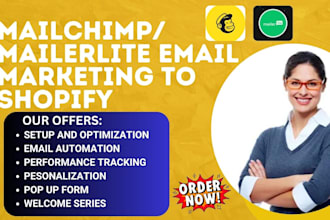 setup mailchimp email marketing ecommerce shopify mailerlite sms bump sms flows