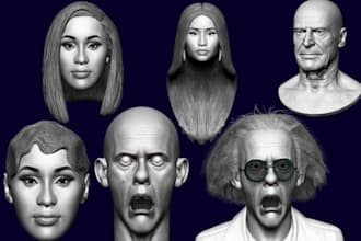 3d character model 3d head sculpt 3d bust model 3d face in blender 3d printing