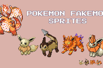 make pixel art pokemon style fakemon sprite sheet animation rpg maker game asset