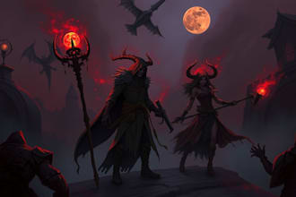 create a fantasy horror and fantasy horror character art
