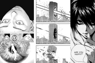 draw comic book illustration, manga anime art character, manga panel
