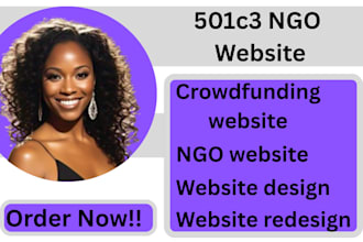 design a powerful nonprofit 501c3 website with donation and volunteer tools