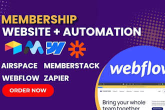 build webflow membership website with memberstack, airtable, zapier automation