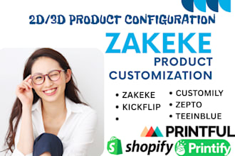 do 2d 3d shopify zakeke kickflip customily zepto product configurator shopify