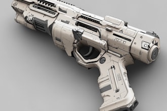 draw detailed 3d weapons with an epic style