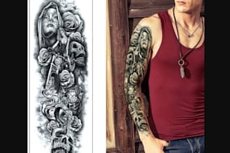 create unique custom tattoo design, tattoo sleeve