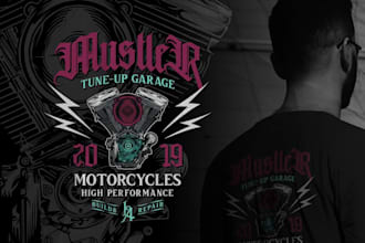 make vintage t shirt motorcycle badge logo