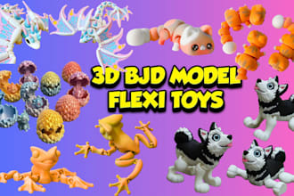 3d articulated model, 3d bjd model, 3d toy design, 3d flexi model, 3d bjd doll