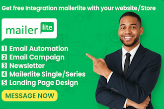 setup email automation email campaign newsletter and landing pages on mailerlite