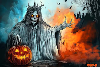 draw fantasy or dark creepy horror art illustration
