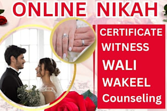 be your online nikah imam, help you in your nikah witness, certificate and wali