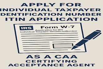 apply for individual taxpayer identification number itin application as a caa