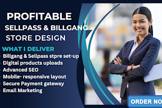 design a billgang store sales sellpass storefront digital product store