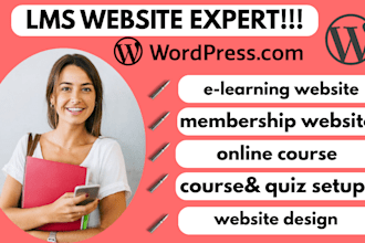 build wordpress lms educational website using learndash, tutor lms, elearning