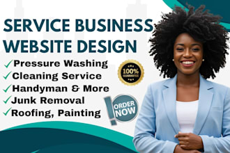 design pressure washing service website, cleaning, handyman, junk, painting