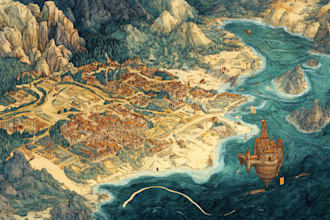 make a fantasy map illustration or site in illustrator