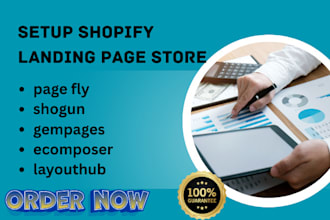 set up shopify landing page store pagefly shogun gempage ecomposer layouthub