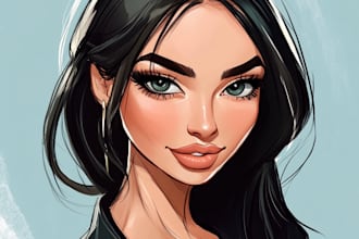 draw custom superhero cartoons caricatures halfbody portrait