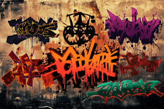 create perfect graffiti design for your name, logo, brand