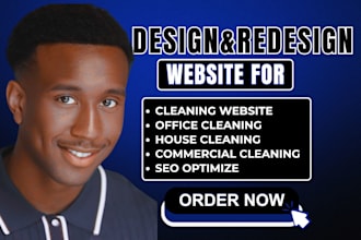 design a professional cleaning website for your commercial or office cleaning