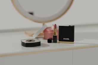 do 3d product renders for cosmetics, and  packaging design