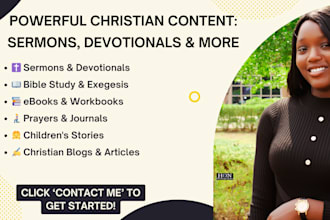 write christian article, blog, sermon, journal, devotional, prayer