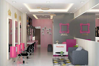 modern 3d interior beauty salon, nail salon, medical spa,3d commercial store,VR